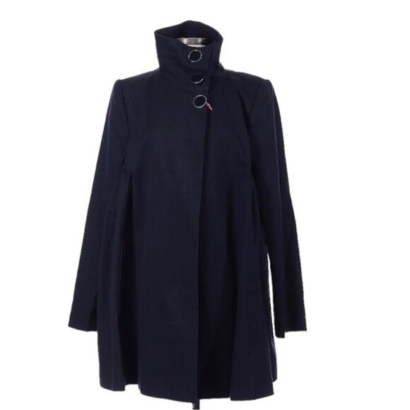 Stella McCartney Navy Blue Swing Coat with Oversized Enamel Buttons 46 US 12 - Picture 1 of 11